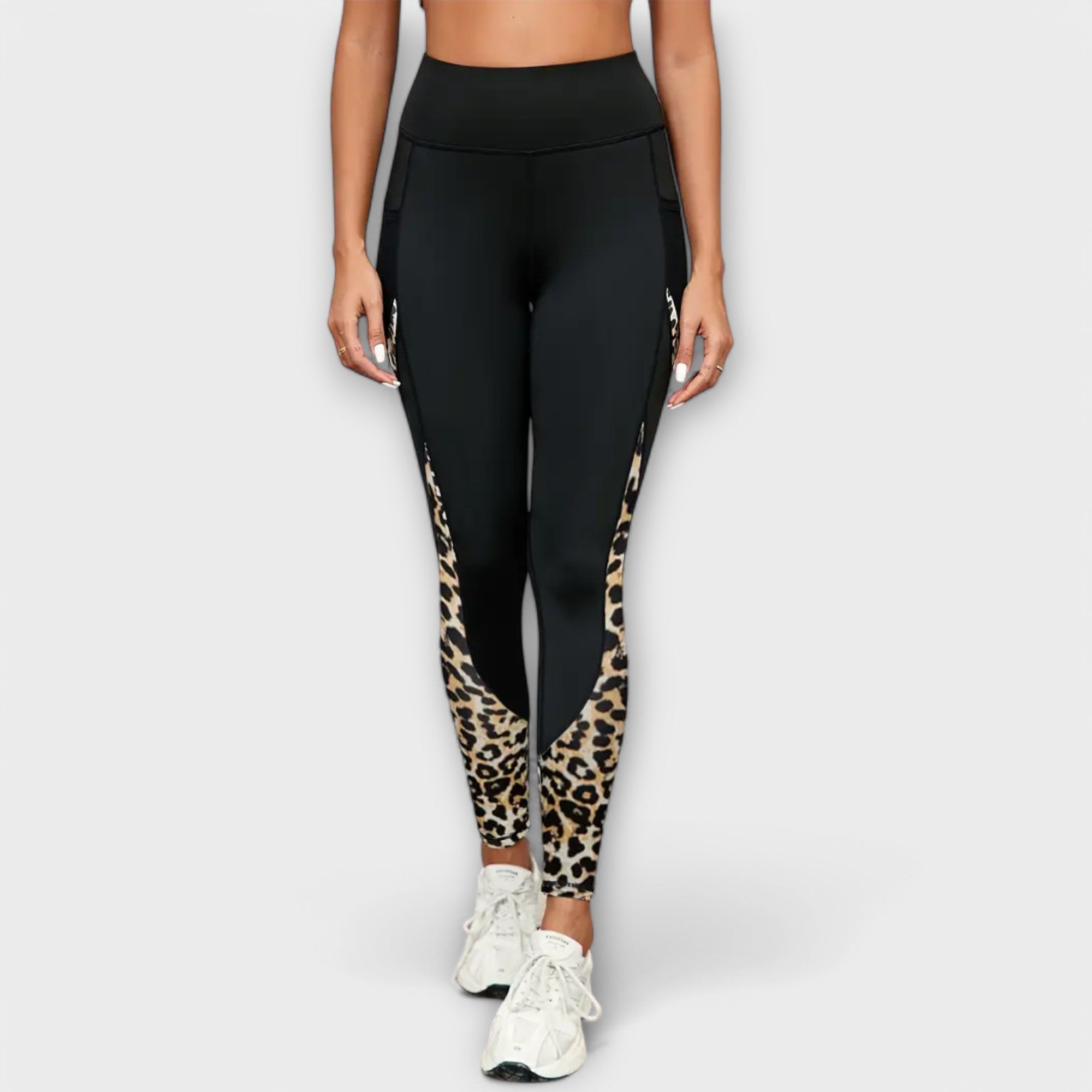 Graciella - Magasított derekú mintás leggings leopárd mintával