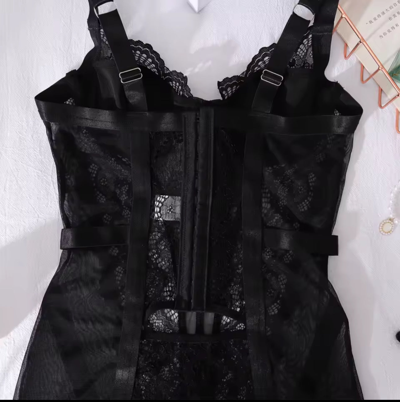 Alessandra™ | Fekete Sátoros Éjjeli Ruha Mirage